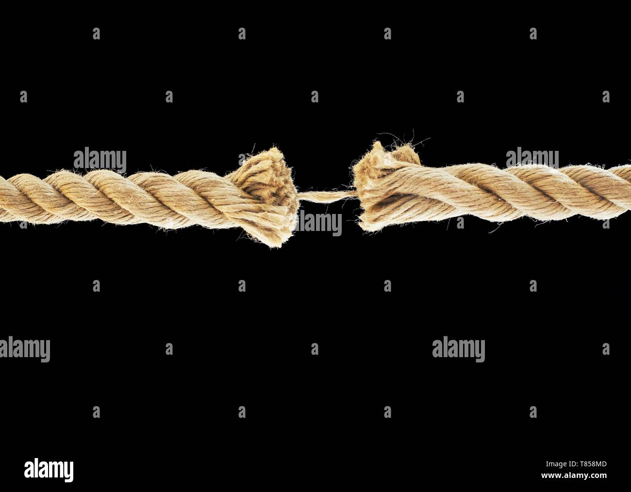 Breaking rope Stock Photo