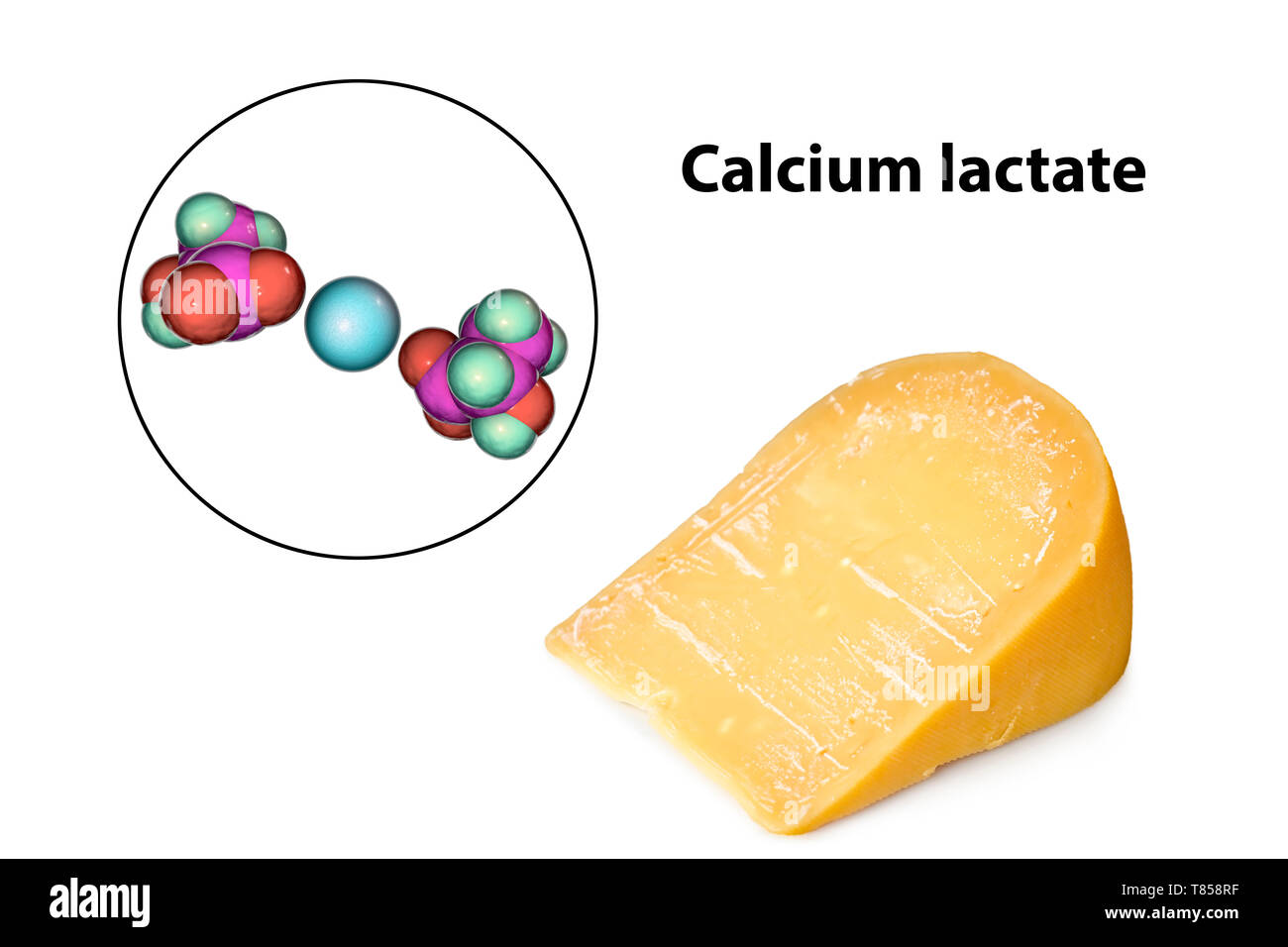 Calcium lactate crystals on cheese, composite image Stock Photo Alamy