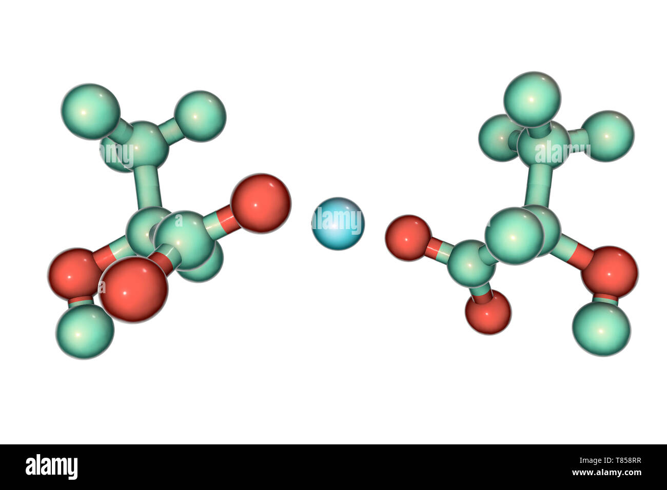 Calcium lactate, molecular model Stock Photo