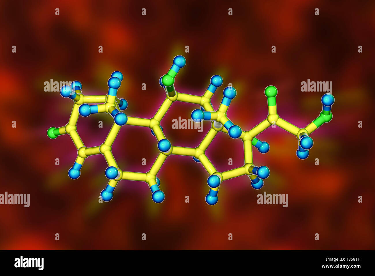 Cortisol, molecular model Stock Photo - Alamy