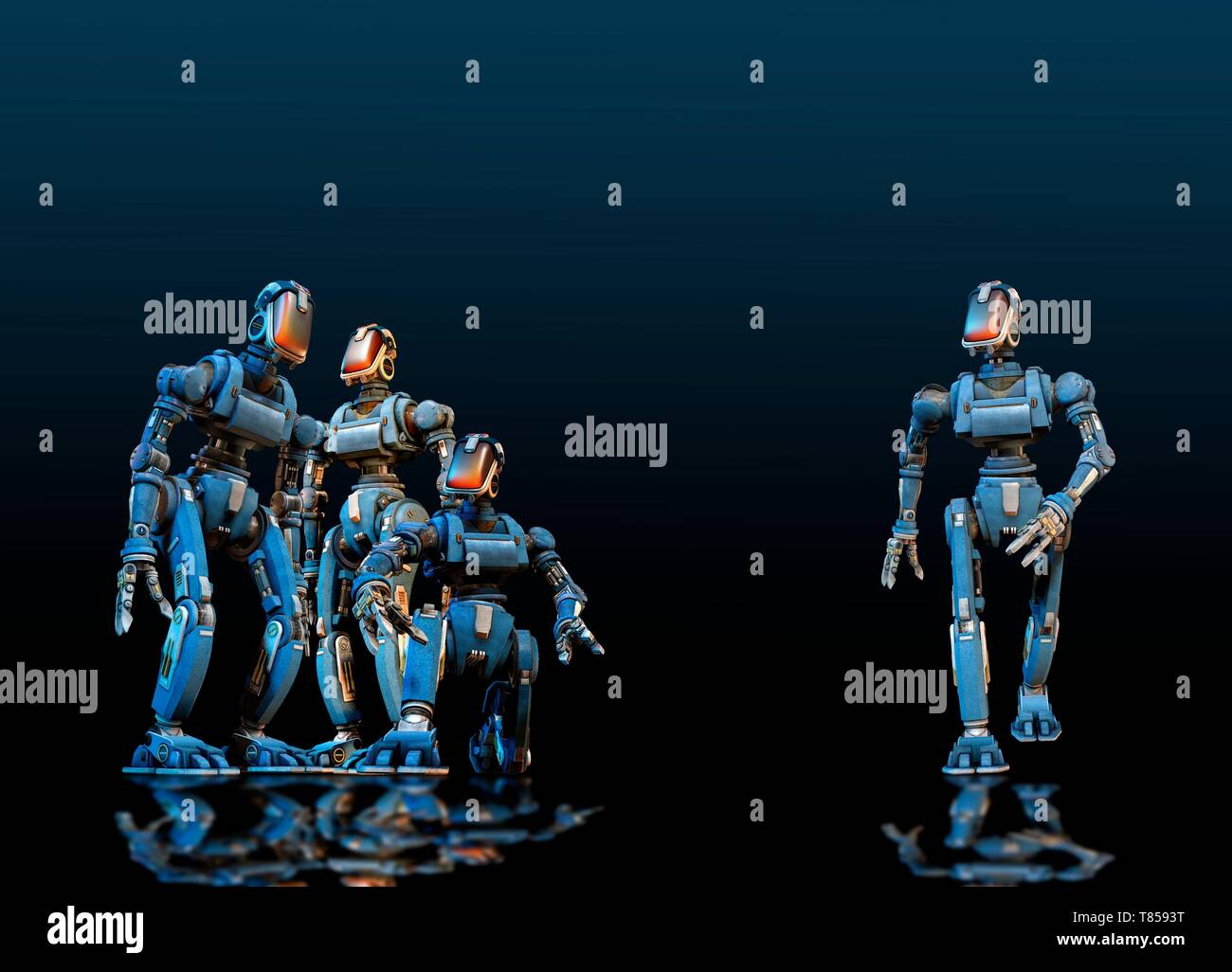 Industrial robots, illustration Stock Photo