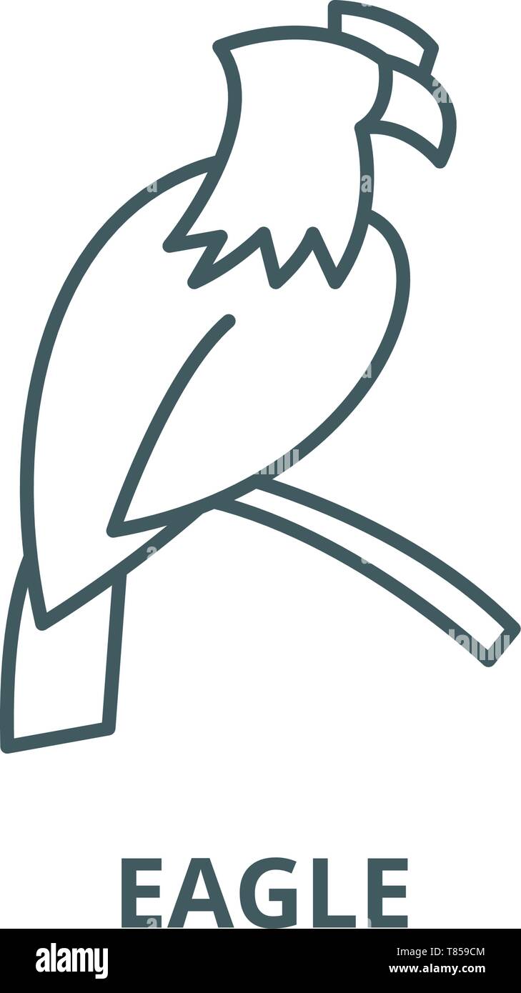Eagle vector line icon, linear concept, outline sign, symbol Stock ...