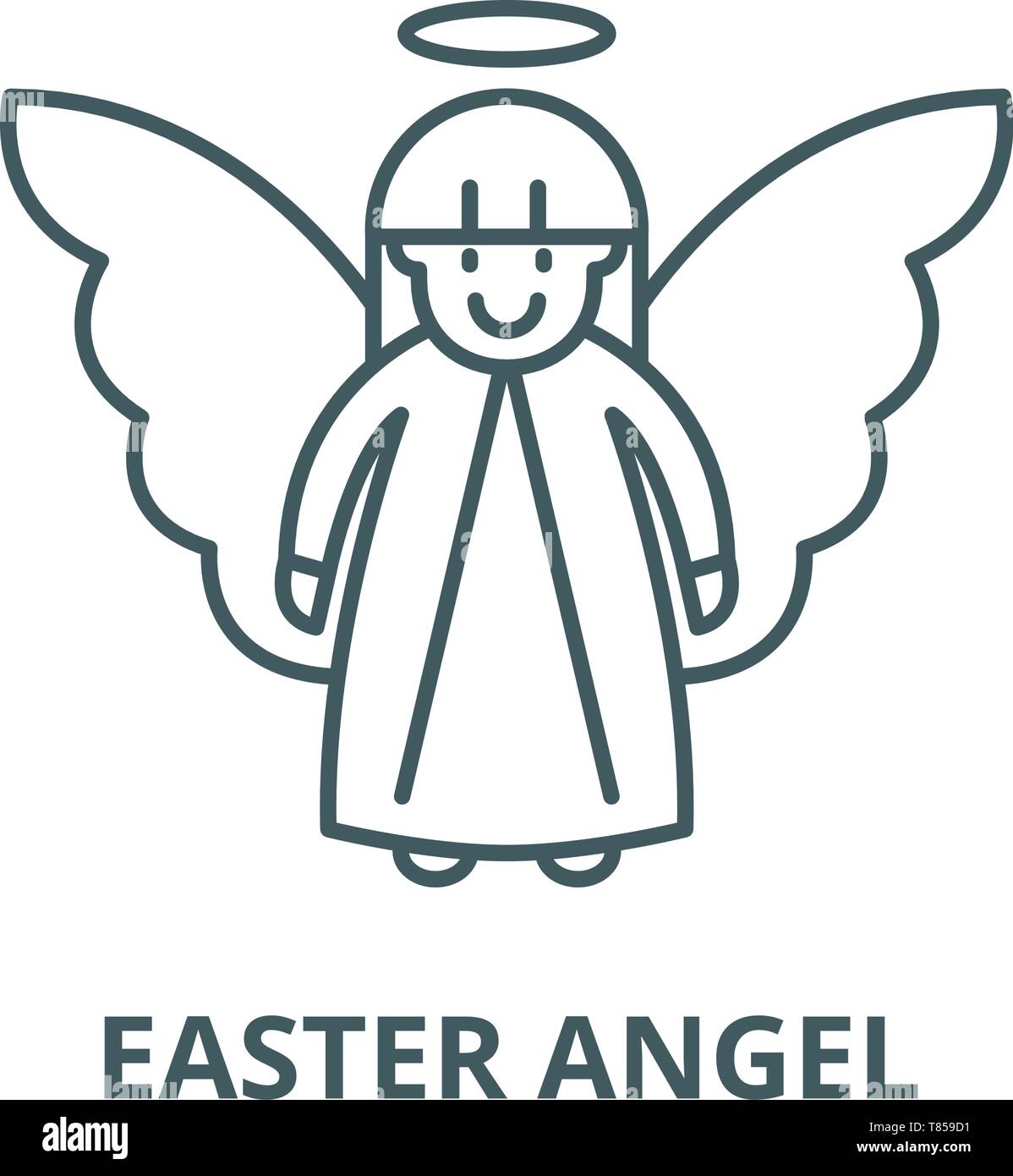 Easter angel vector line icon, linear concept, outline sign, symbol ...