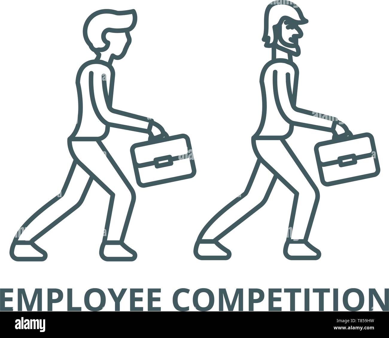 Employee competition vector line icon, linear concept, outline sign ...