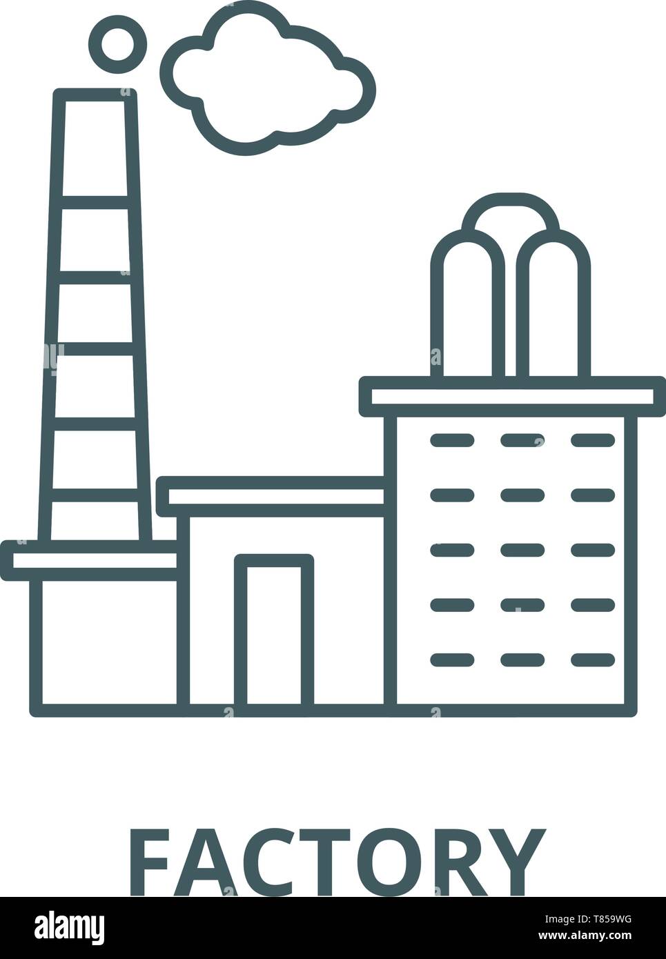 Factory vector line icon, linear concept, outline sign, symbol Stock ...