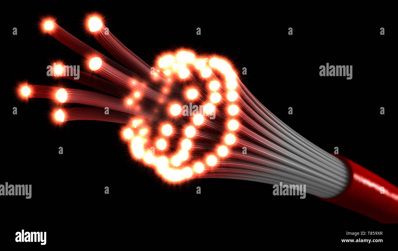 Fibre optics, illustration Stock Photo Alamy