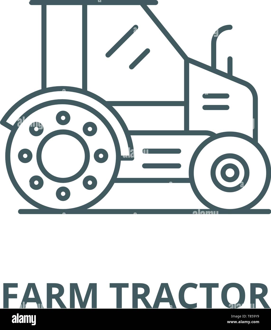 Farm tractor vector line icon, linear concept, outline sign, symbol ...
