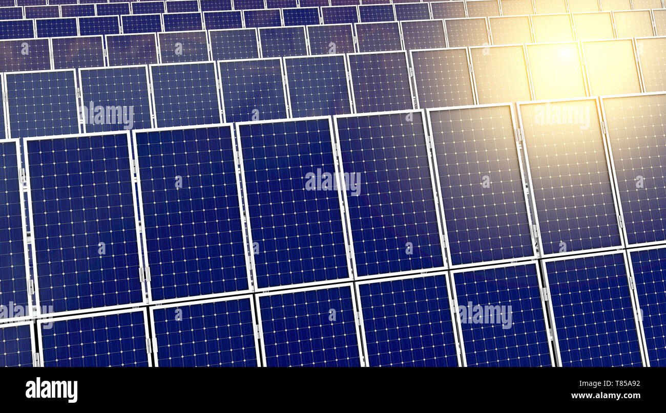 Solar panels, illustration Stock Photo