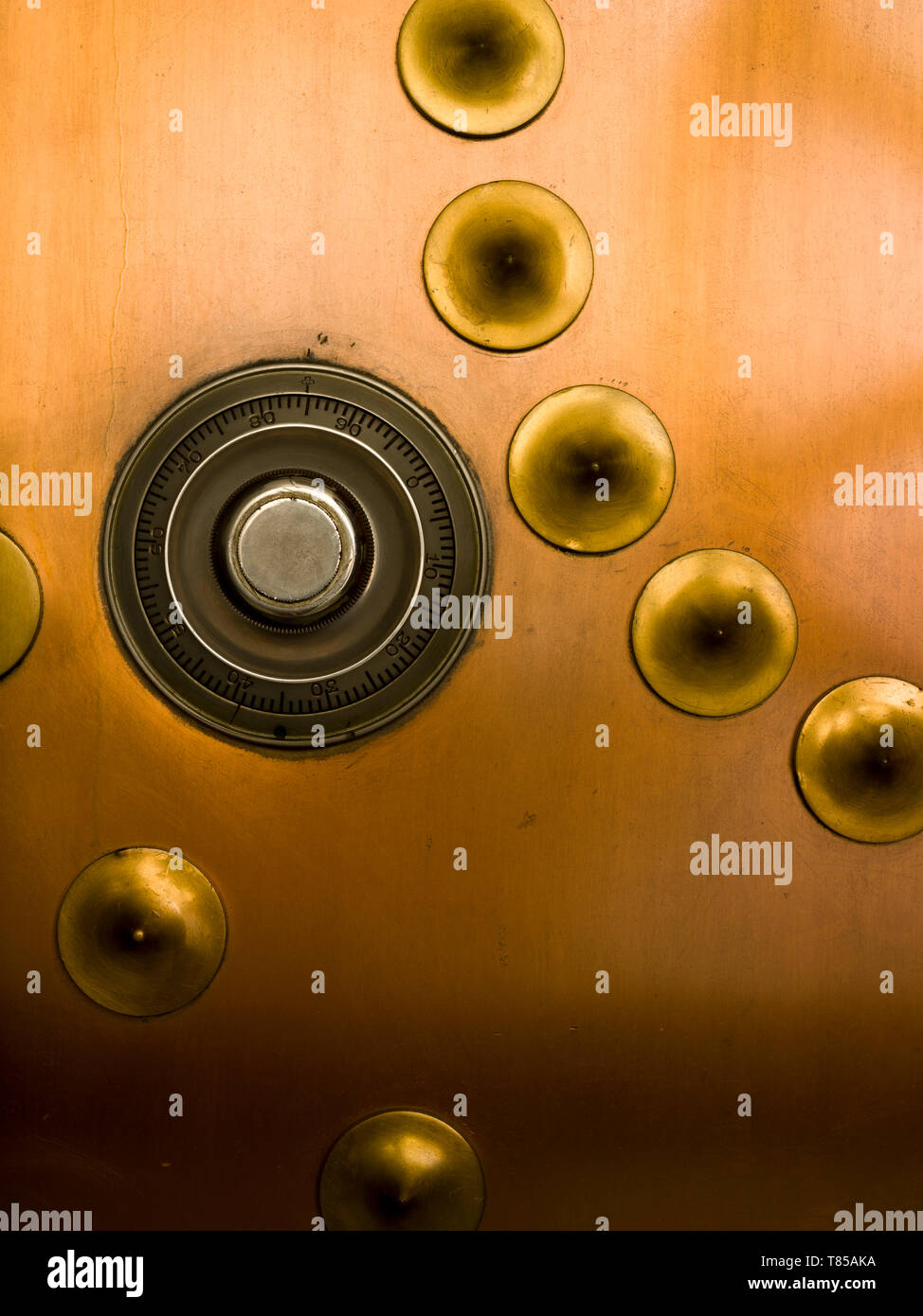Tumbler on a Vault Door Stock Photo Alamy