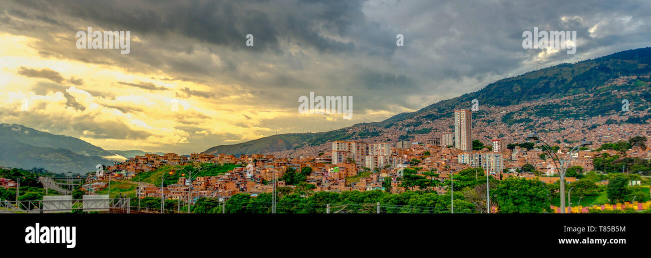 North Medellin at dusk Stock Photo