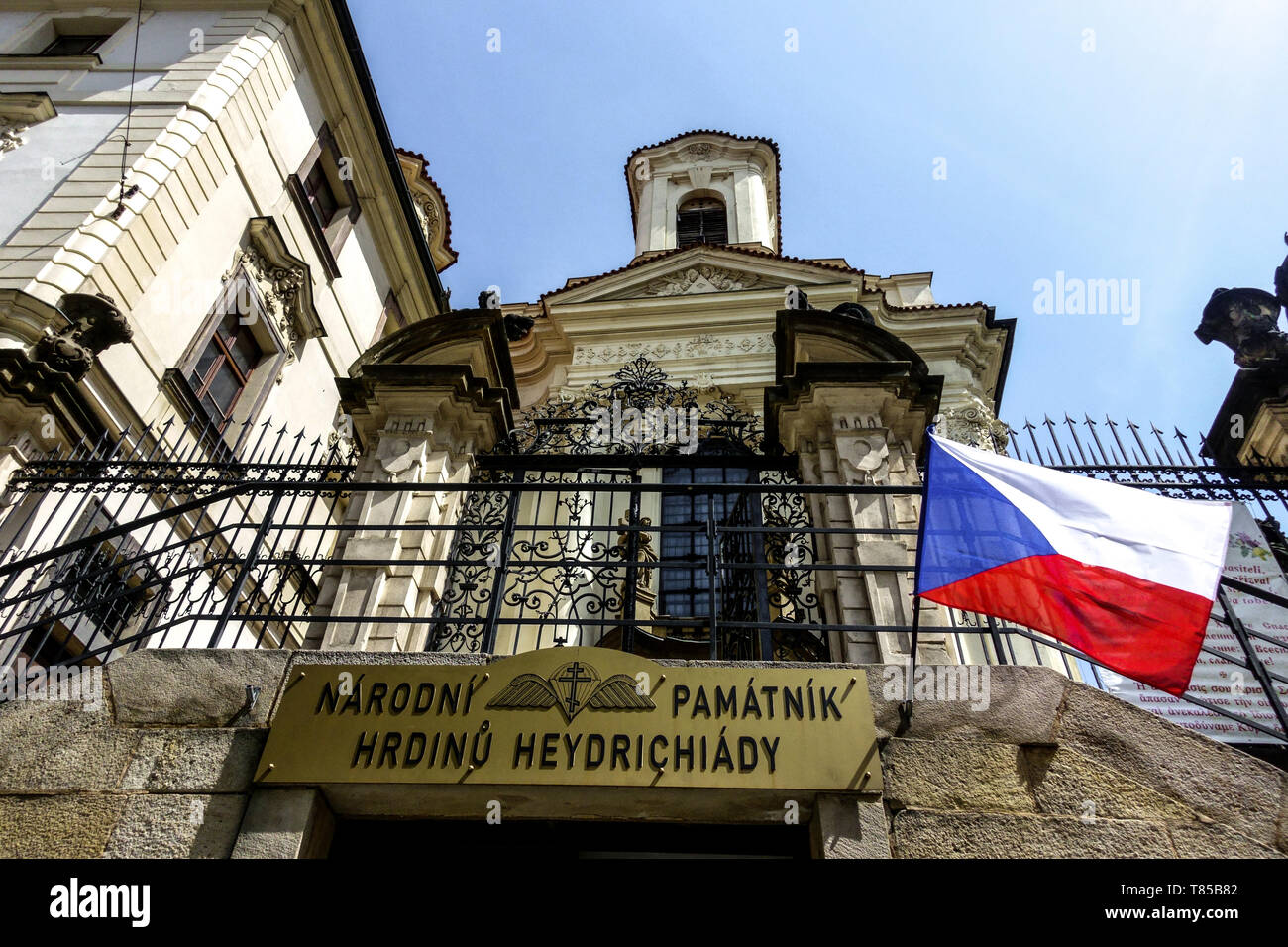 The last hiding place of the paratroopers who killed Heydrich, Church of Saints Cyril and Methodius, Resslova street, Prague, Czech Republic Stock Photo
