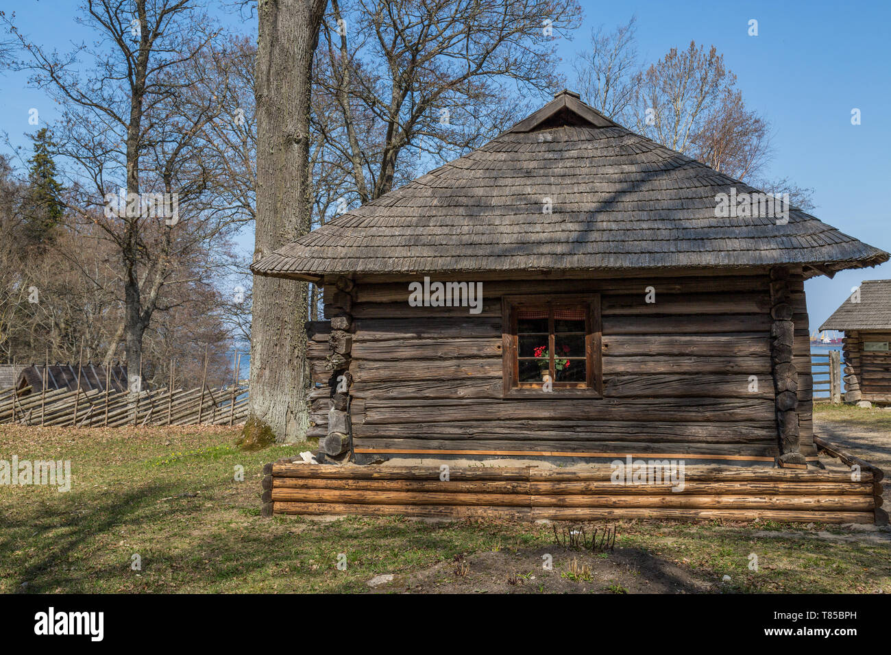Old Wooden House With Window Stock Photo - Alamy