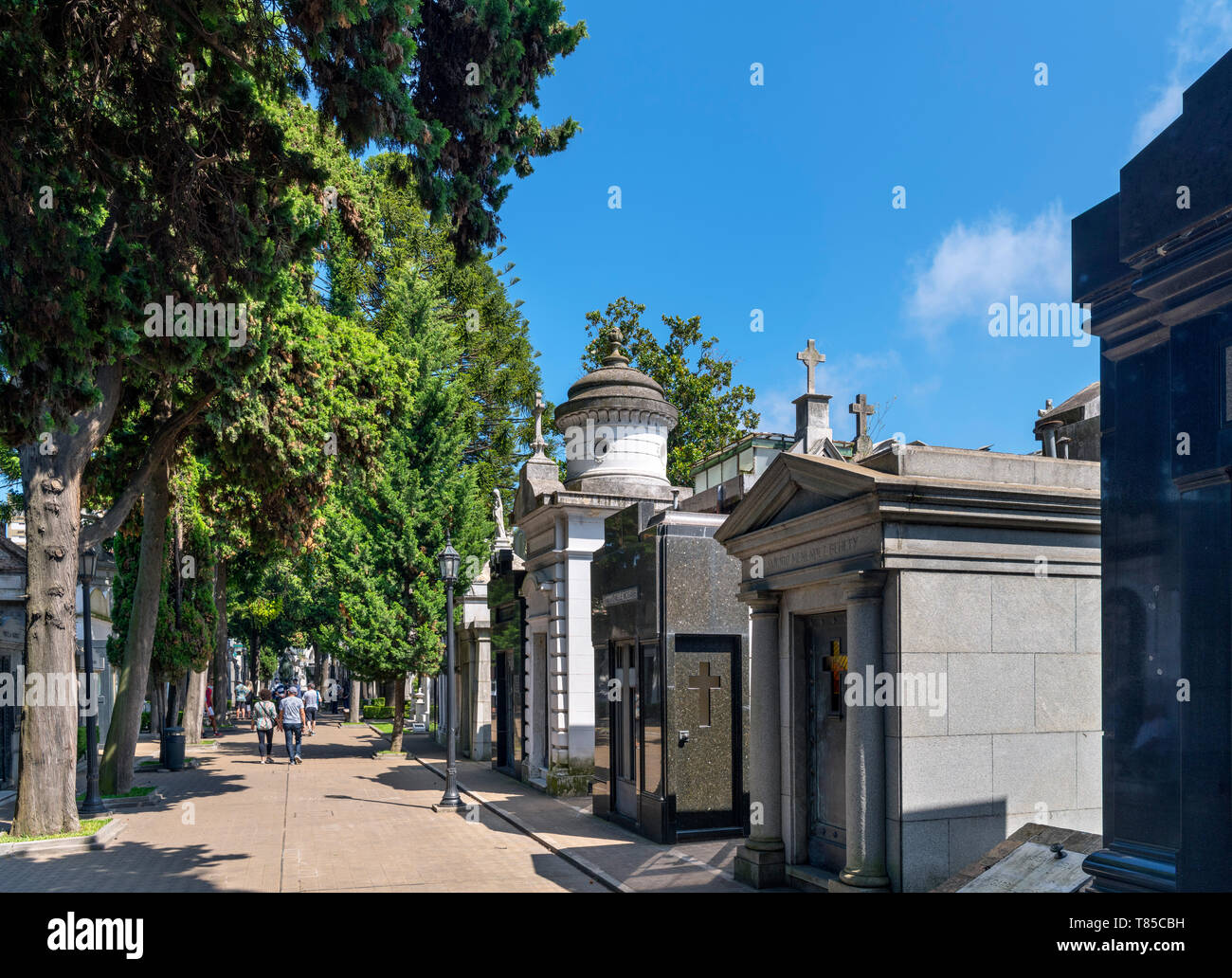 Mausoleums in the Cementerio de la Recoleta (La Recoleta Cemetery), whera Eva Peron is entombed, Buenos Aires, Argentina Stock Photo
