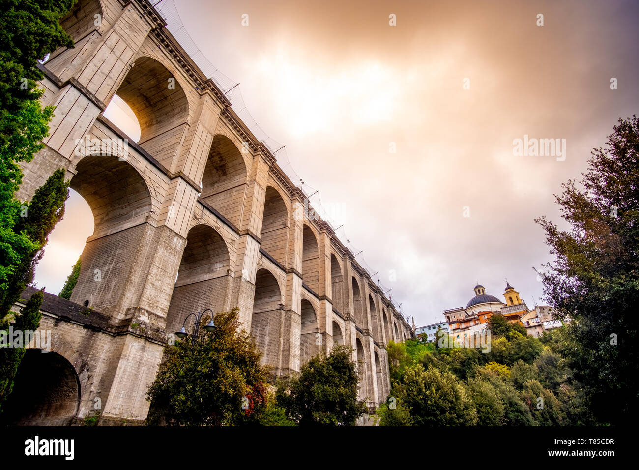monumental bridge of Ariccia - Rome province in Lazio - Italy Stock Photo