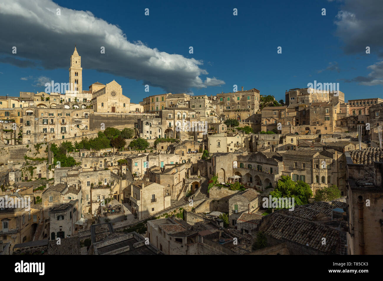 view of Sassi Barisano, old Matera. European Capital of Culture. Matera Stock Photo