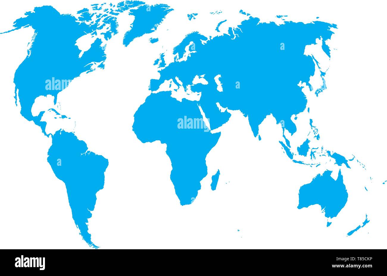 vector high detailed world map illustration Stock Vector
