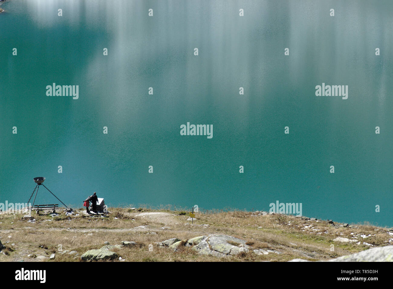 Mountain lake Weißsee at Hohe Tauern in the Austrian Alps Stock Photo