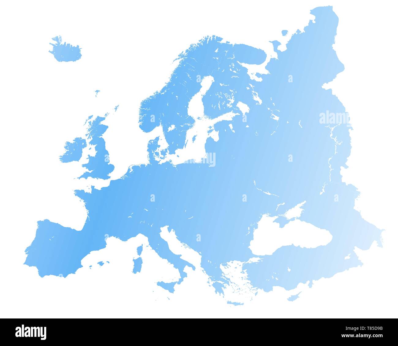 Europe vector high detailed map Stock Vector