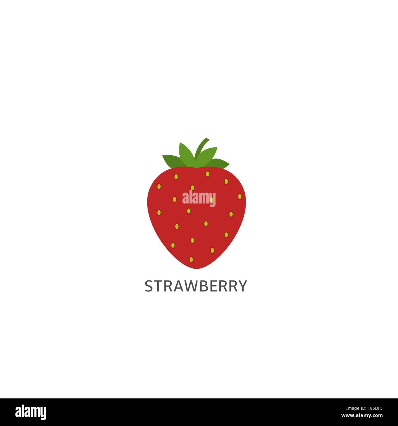 Strawberry. Red ripe Strawberry icon Vector illustration Stock Vector