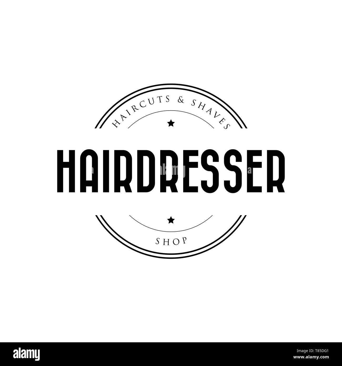 Hairdresser barber logo vintage Stock Vector