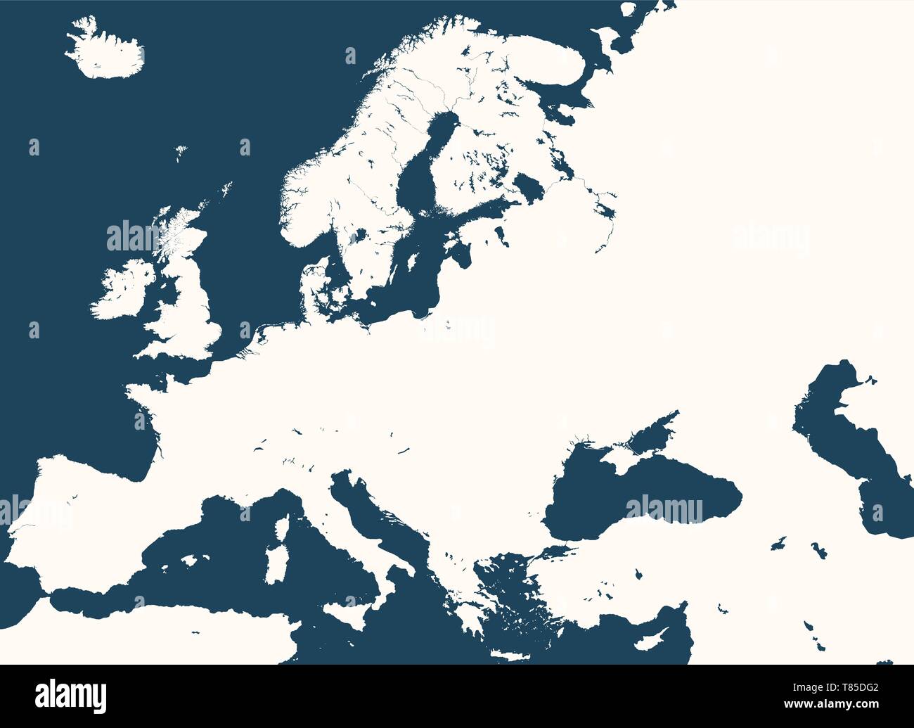 Europe vector high detailed map Stock Vector Art & Illustration, Vector