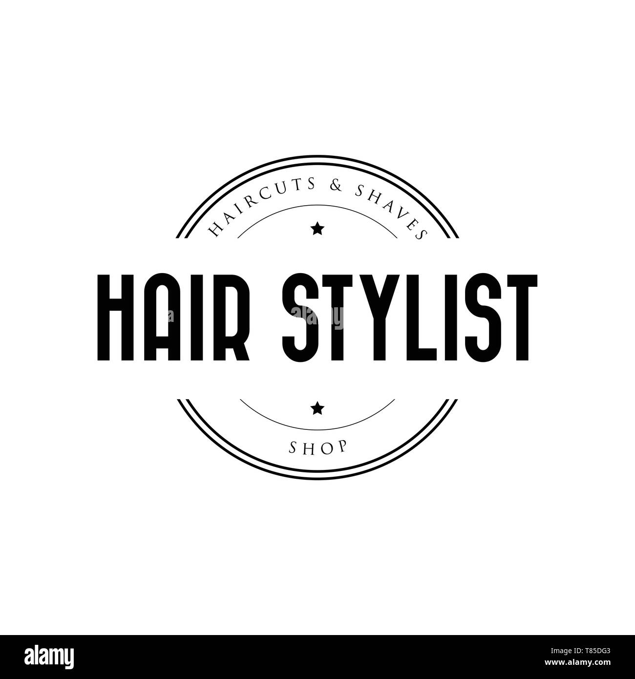 Hair Stylist barber logo vintage Stock Vector