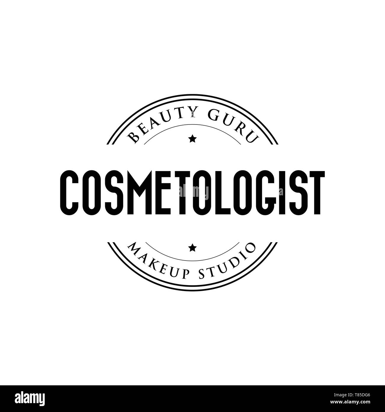 Cosmetologist logo stamp vintage Stock Vector