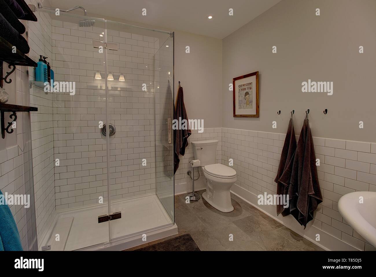 Modern bathroom renovation and home decor. Stock Photo