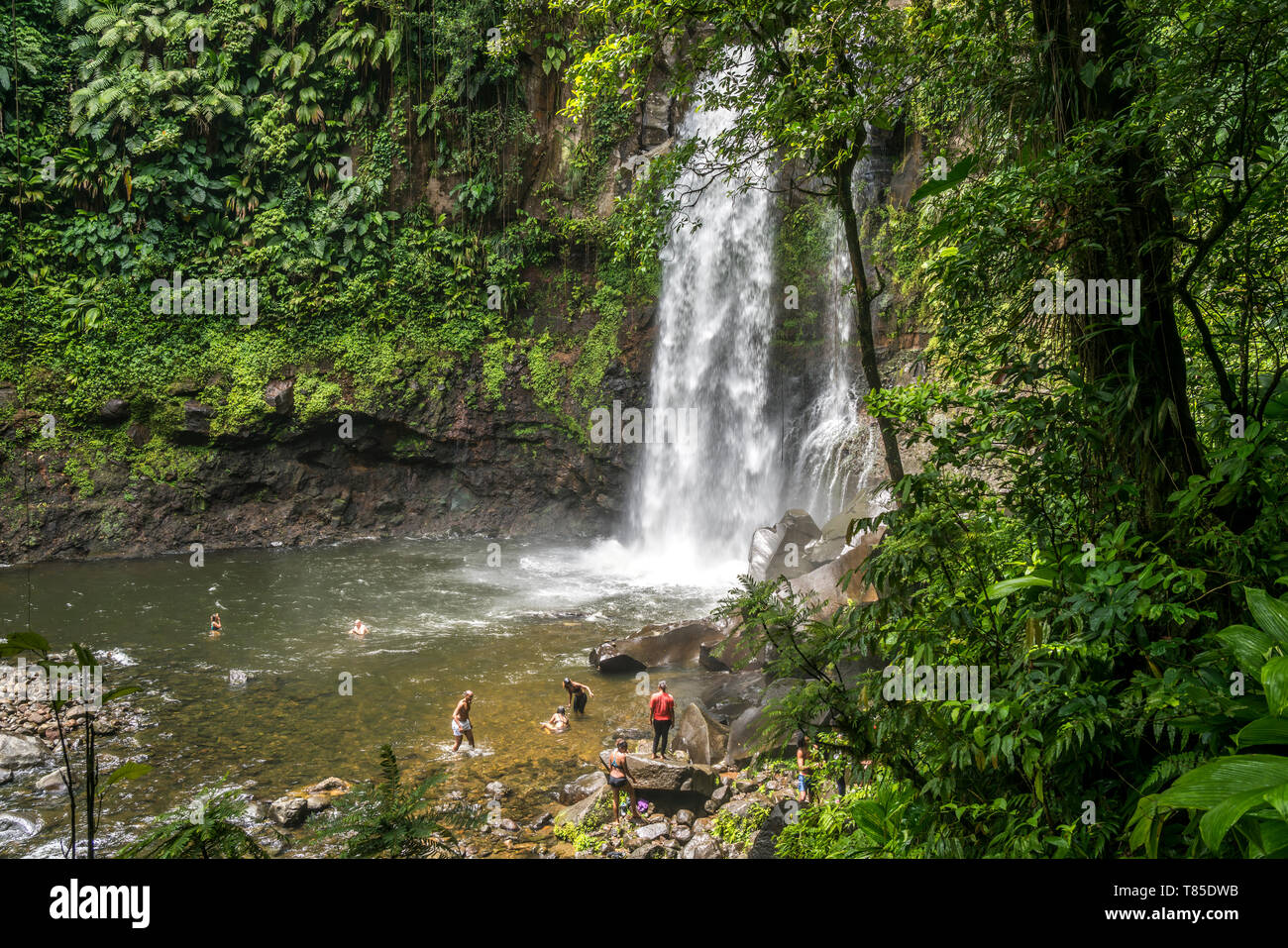 Wasserfall Chutes du Carbet im Nationalpark Guadeloupe, Basse-Terre ...