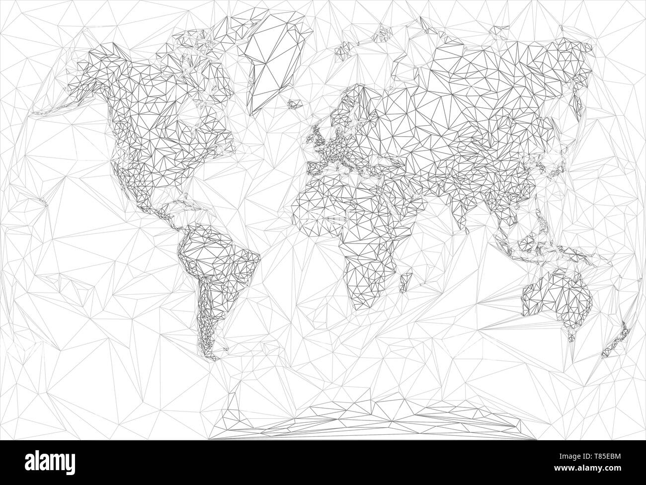 world map in polygonal style Stock Vector