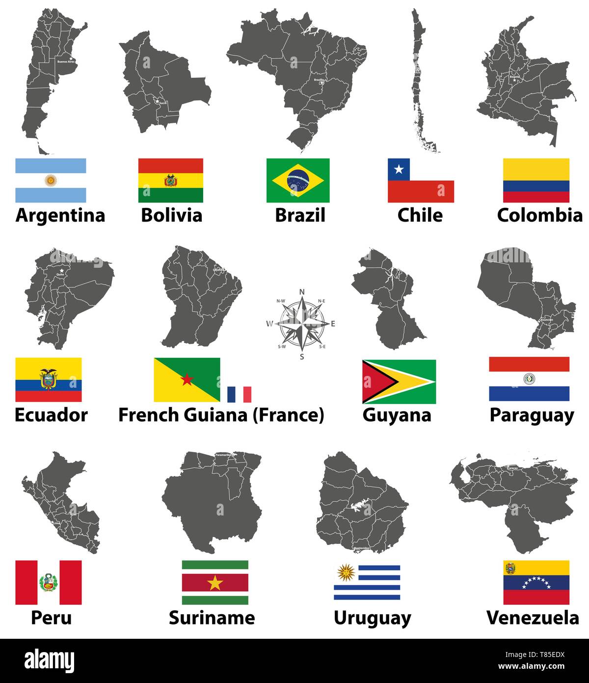 vector-maps-and-flags-of-south-american-countries-stock-vector-image