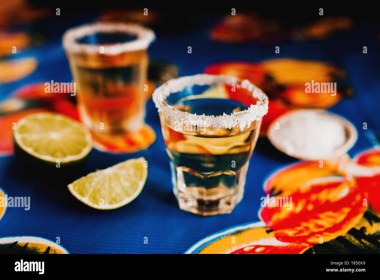 Mexican Tequila shot with lime and salt in Mexico Stock Photo Alamy
