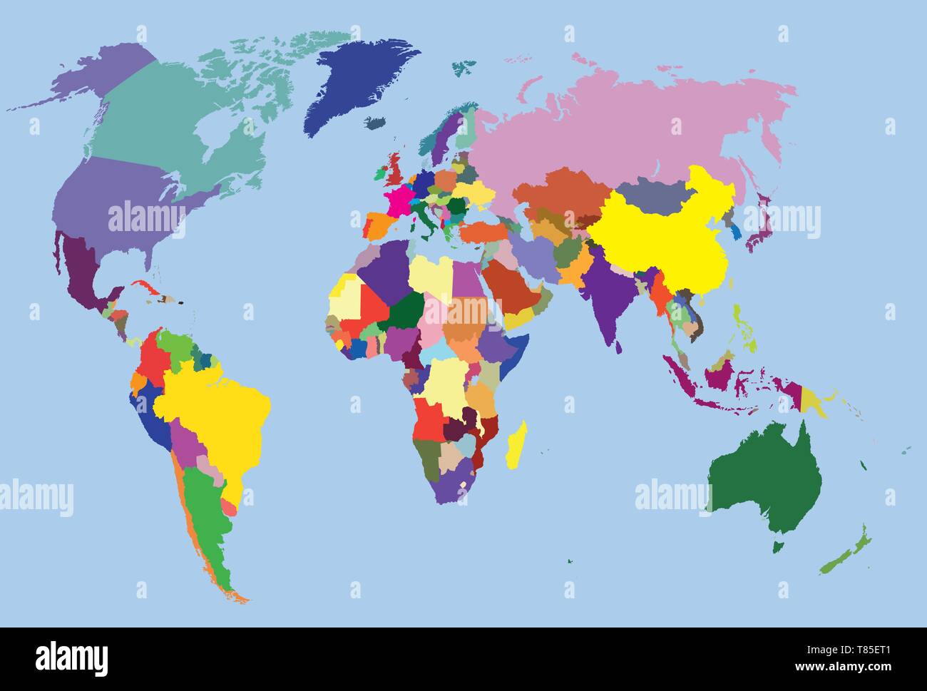 vector high detailed world map illustration Stock Vector