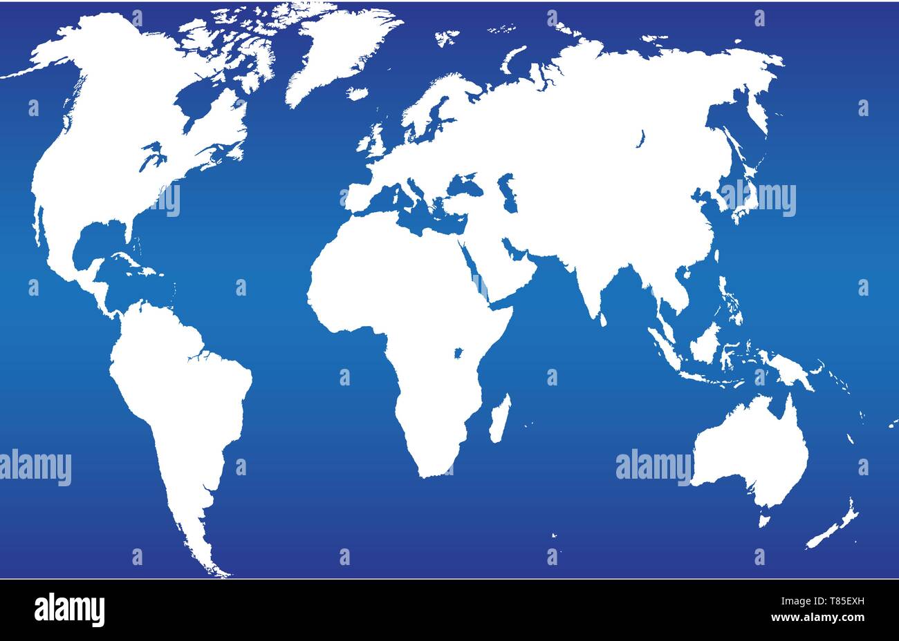 Blue world map with magnifying on Portugal. 11494921 Vector Art at