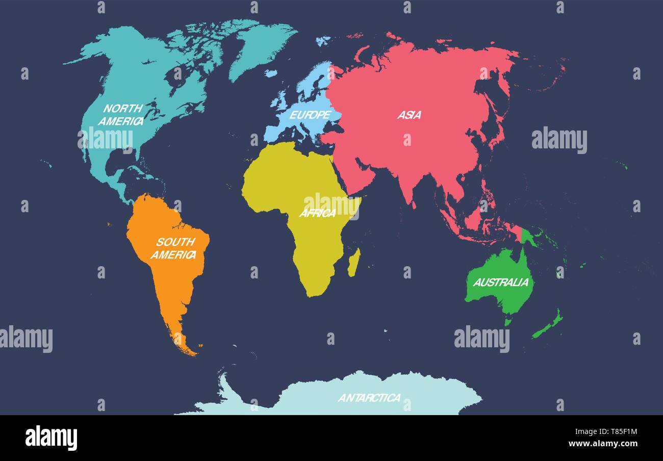 vector high detailed world map illustration Stock Vector Image & Art ...