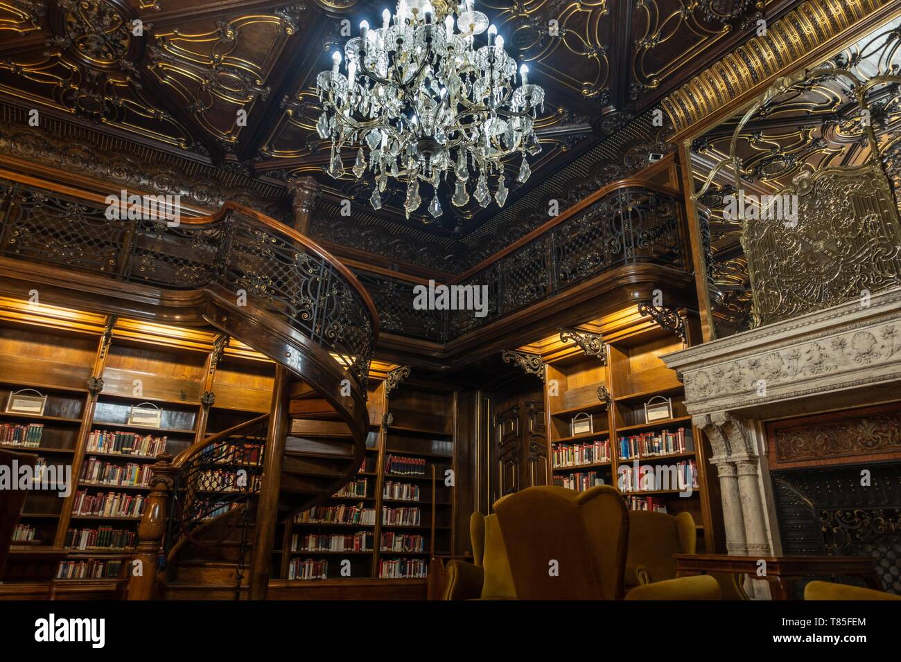 Most beautiful library in Budapest, Hungary, most beautiful libraries in the world wallpaper. Stock Photo