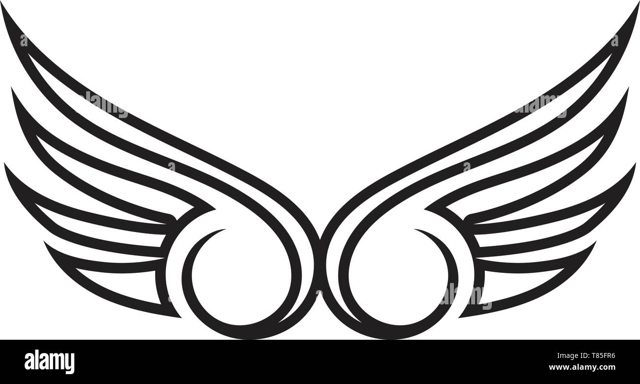 Wing black Logo Template vector illustration design Stock Vector Image ...