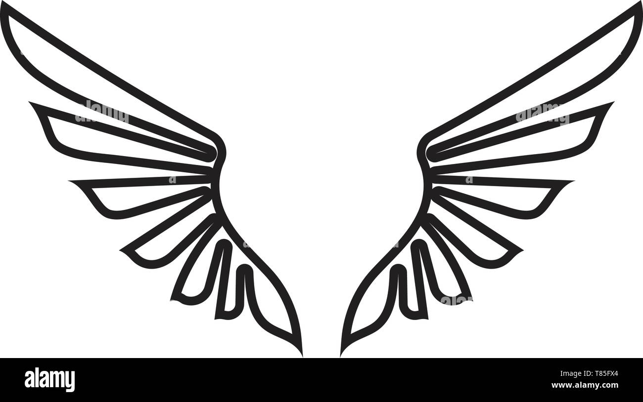 Wing black Logo Template vector illustration design Stock Vector Image ...
