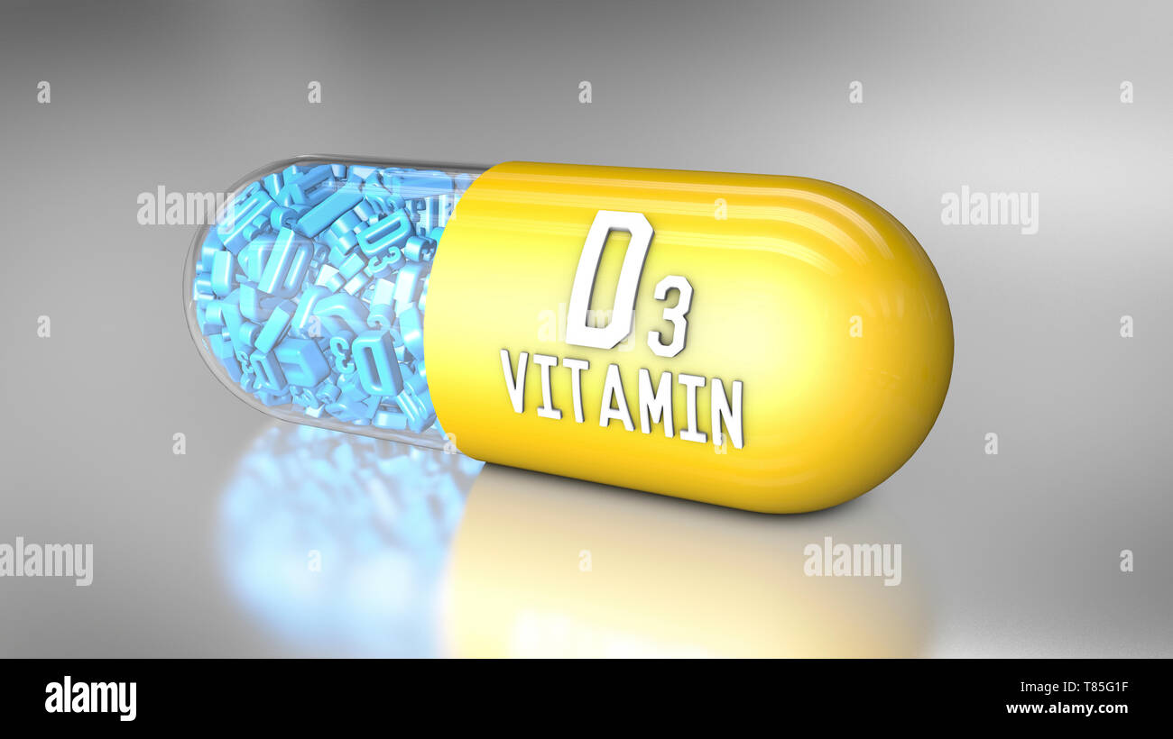 Vitamin D3 capsule, illustration Stock Photo Alamy