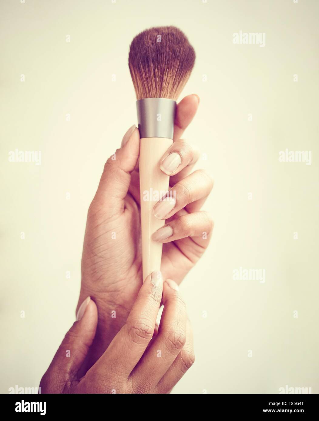 Blusher brush, close up Stock Photo