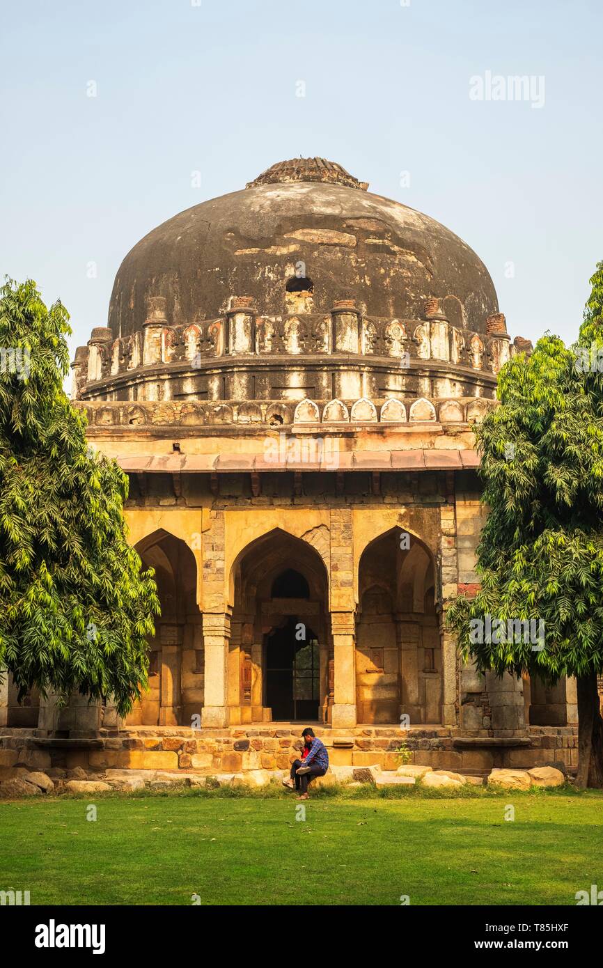 India, New Delhi, Lodi (or Lodhi) Gardens, tomb of Sikandar Lodi (16th century) Stock Photo