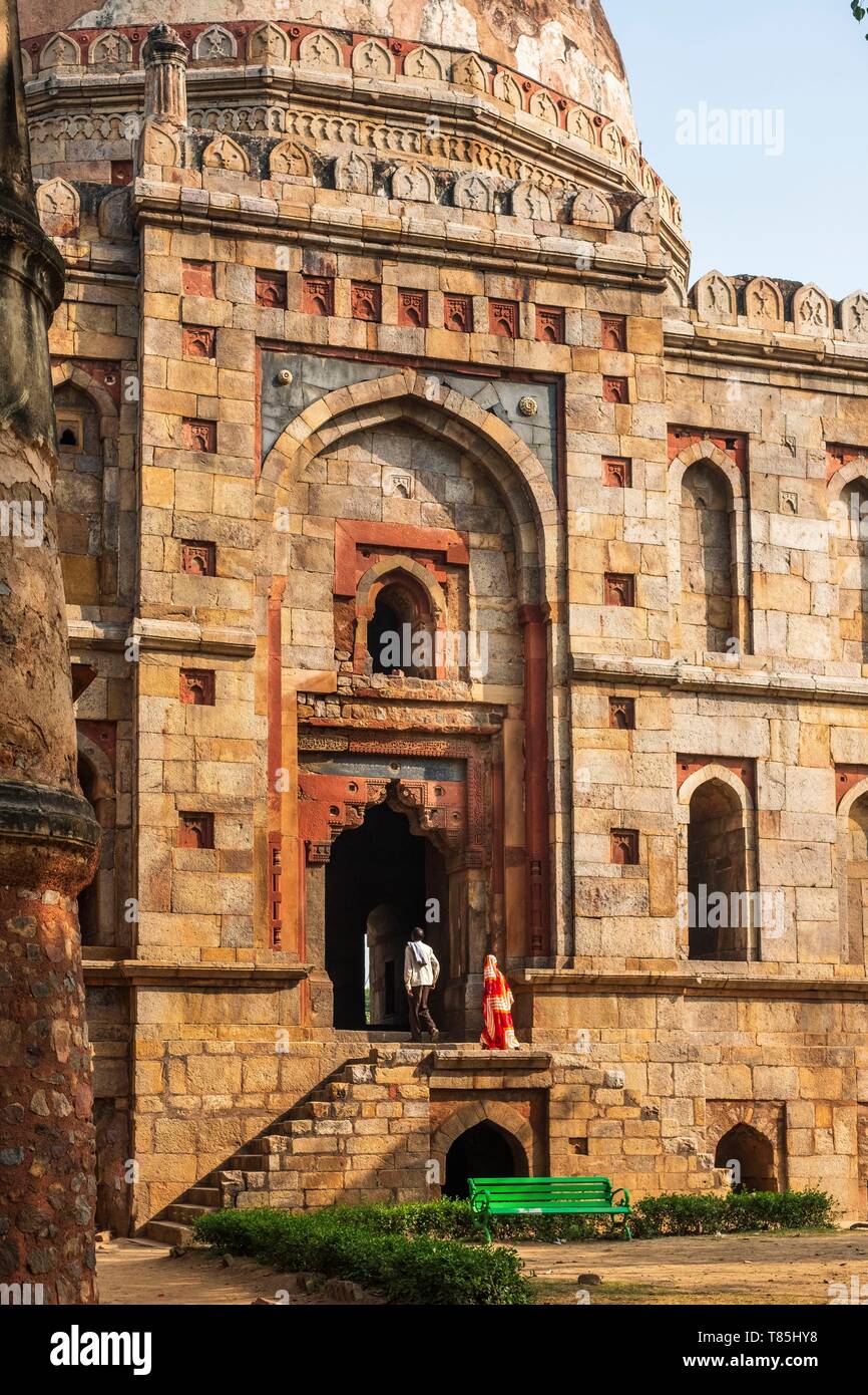 India, New Delhi, Lodi (or Lodhi) Gardens, 15th century Bara Gumbad Stock Photo