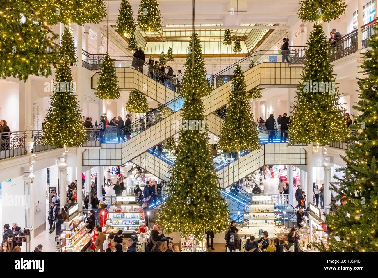 France, Paris, the Bon Marche department store during Christmas Stock Photo  - Alamy