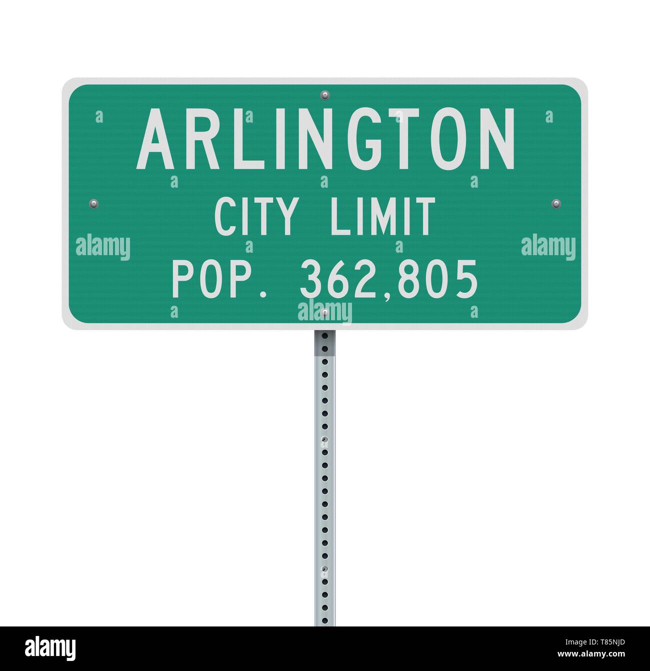 Vector illustration of the Arlington City Limit green road sign Stock ...