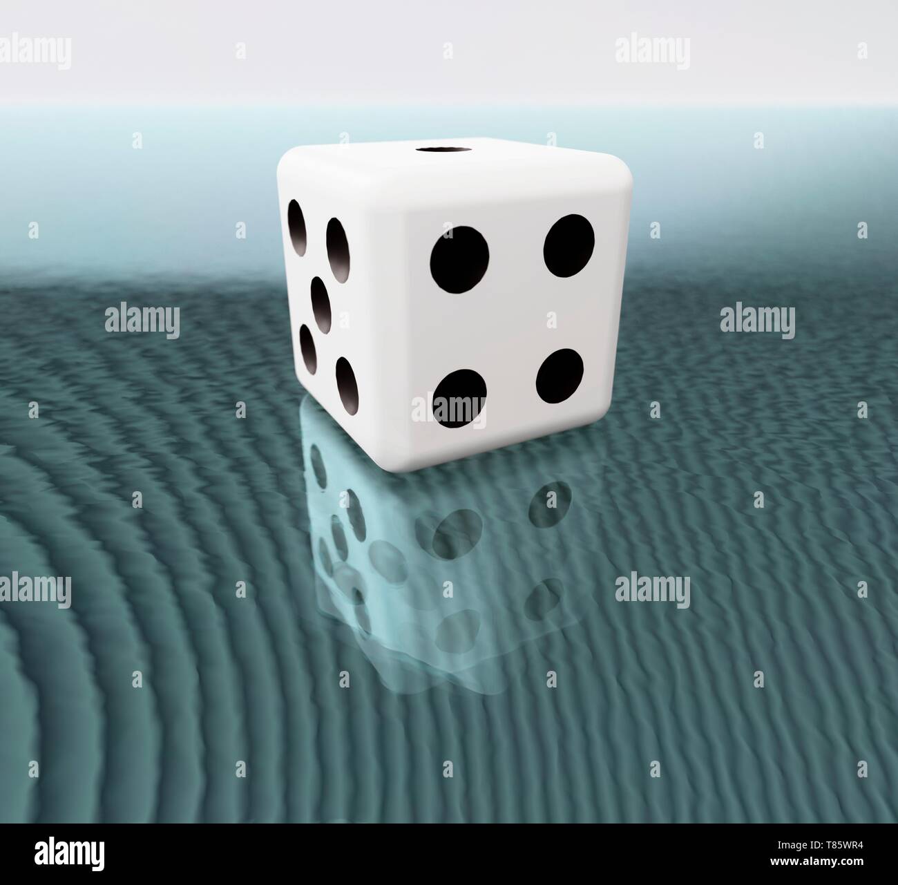 Dice and waves, illustration Stock Photo Alamy