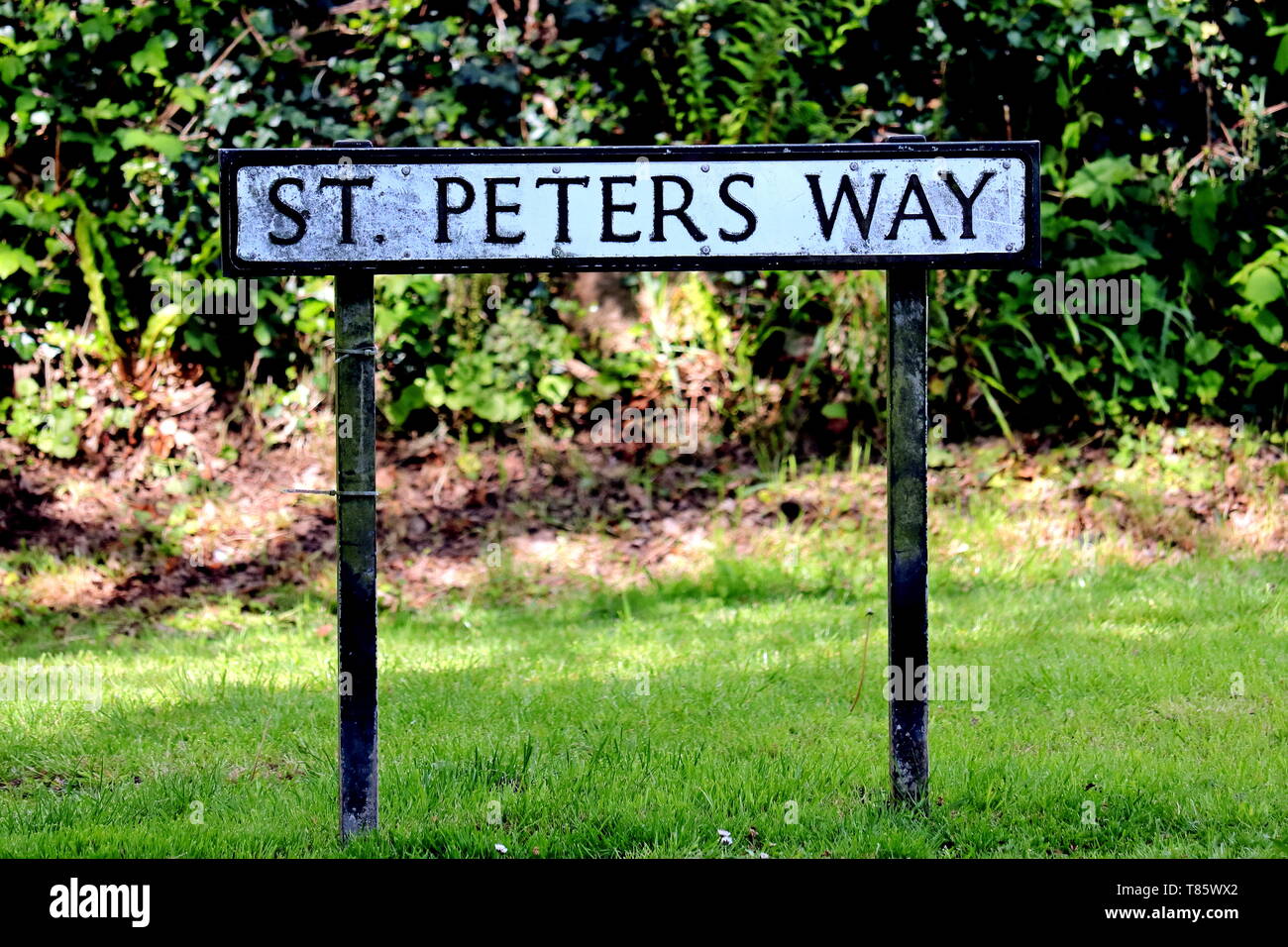 St. Peter's Way road sign, Filham, Ivybridge, Devon, SW England Stock Photo