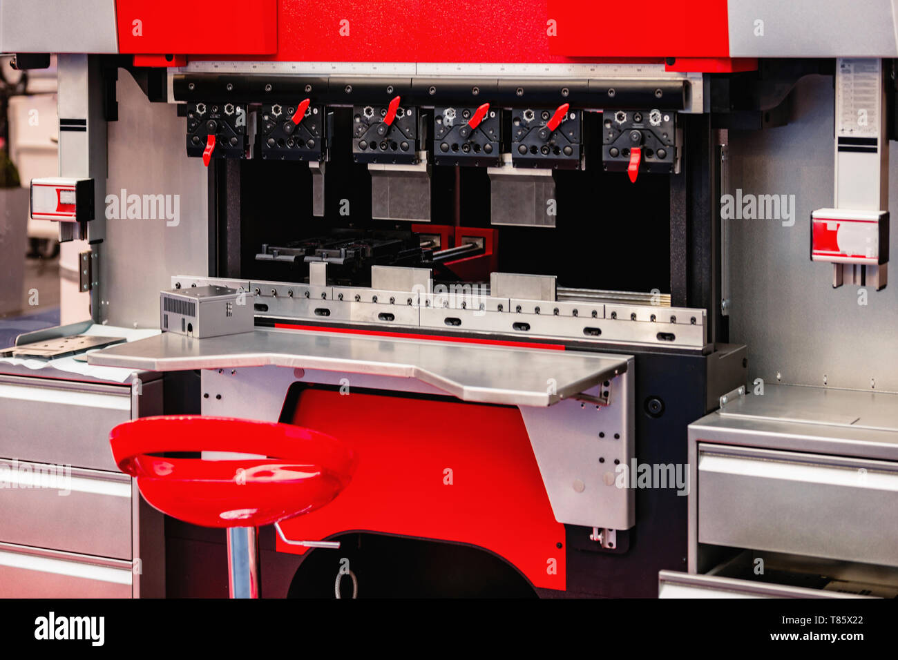 Ergonomic press brake Stock Photo