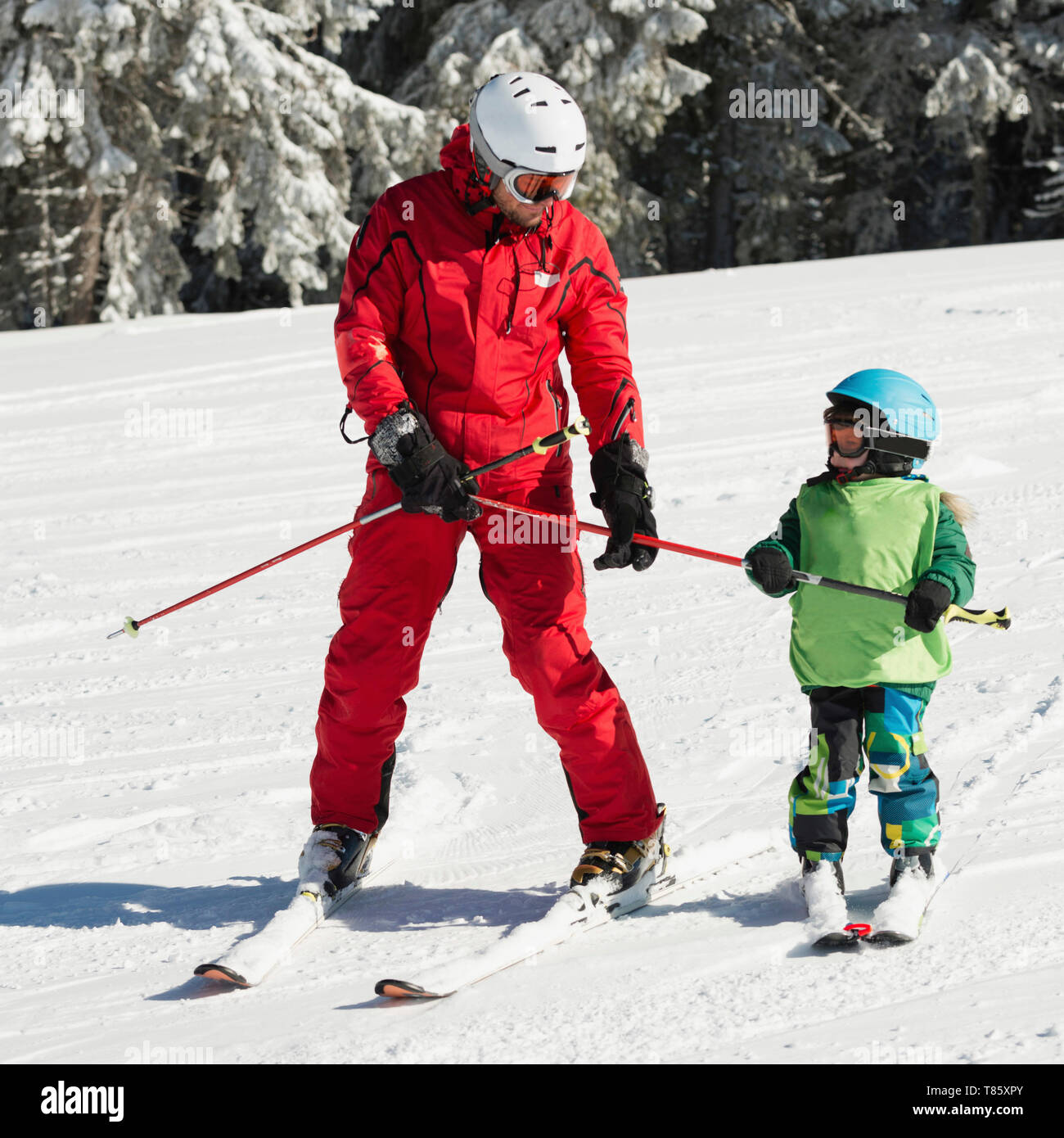 Ski lesson Stock Photo