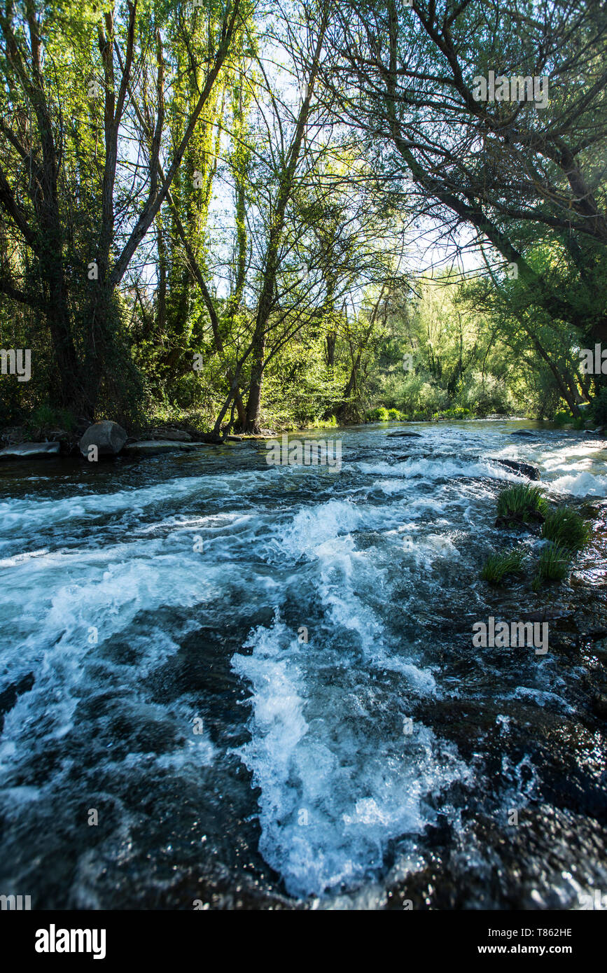 Eresma River and Alameda Park in Segovia, Spain Stock Photo