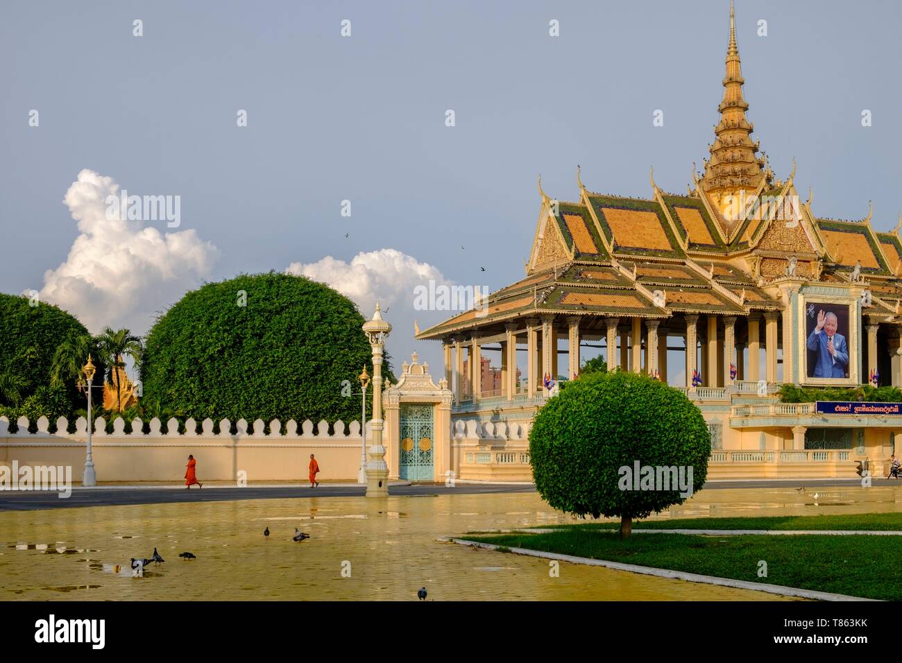 Cambodia, Phnom Penh, the Royal Palace, residence of the King of Cambodia, built in 1860 Stock Photo